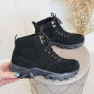 Черевики чоловічі замшеві на шнурівці. Колір чорний 