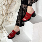 Сабо жіночі замшеві червоні. 39 розмір