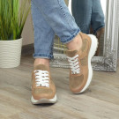 Кросівки комбіновані жіночі на шнурівці. Колір лате 