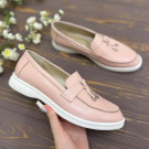 Лофери жіночі шкіряні. Колір пудра 