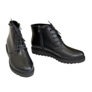 Черевики жіночі шкіряні на шнурівці, колір чорний
