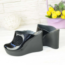 Cабо жіночі на платформі з натуральної лакової шкіри