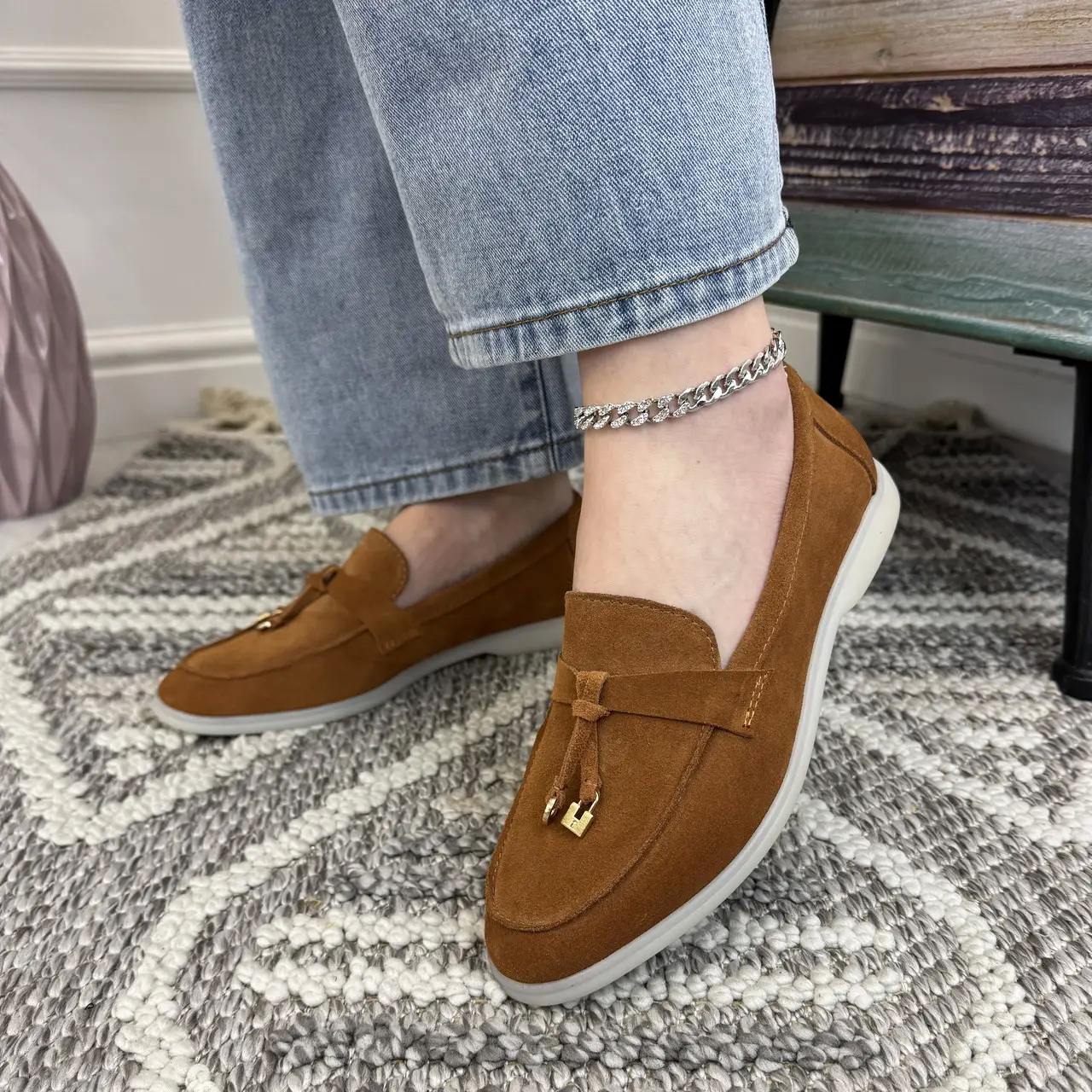 Лофери жіночі замшеві. Колір рудий